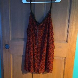 Cacique Elegant Red and Black Lace Chemise